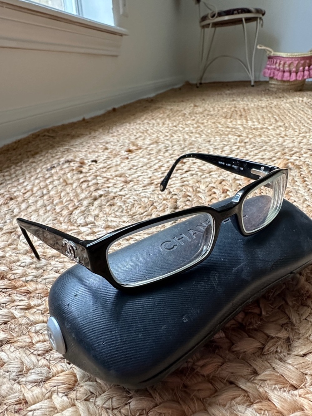 Chanel black reading glasses w rhinestones CCs - Picture 4 of 9